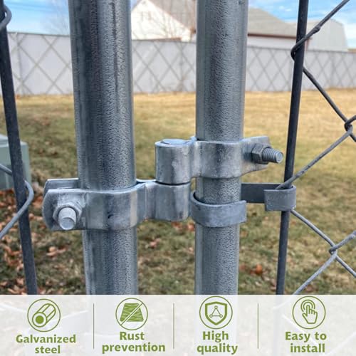 1-3/8" x 1-3/8" Chain Link Fence Gate Post Hinge Kit, Set of 4, Galvanized Steel Chain Link Gate Hinge with 4 Pcs Female Hinges and 4 Pcs Male Post Hinges, Bolts & Nuts Included - size: 1-3/8" x 1-3/8"(4 Pack)