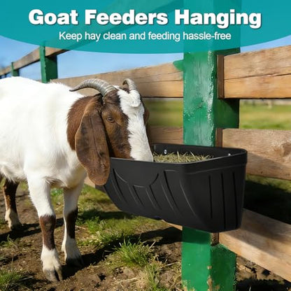Chicken Feeder Waterer,Hanging Goat Feeders,5 Quart*3 Pack,Feeder Trough for Sheep Duck Poultry Dog, Fence Feeder Trough Livestock Feeding Container, Chicken Coop Accessories,Black - color: 3 Pack Black
