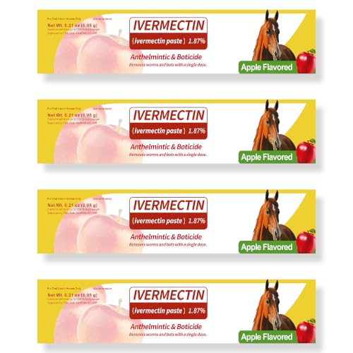 Horse Paste 1.87% – 4 Pack (6.08g Each) Apple Flavored Oral for Horses