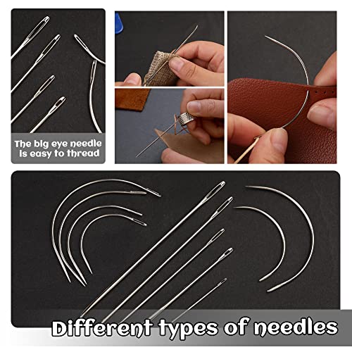 BUTUZE Upholstery Repair Kit, Leather Sewing Kit, Sewing Waxed Thread - size: 37 Pcs