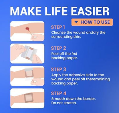 Large Waterproof Bandages 3X3 Silicone Foam Dressing Sensitive Skin, 20 PCS - style: 3"X3"(20PCS)