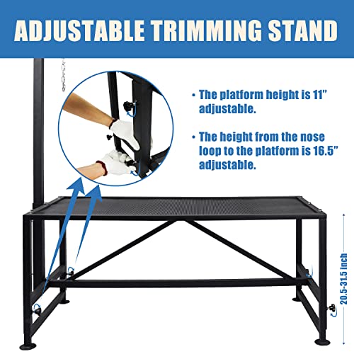 Goat Milking Stand 600Lbs Goat Stand Sheep Stand for Trimming Metal Livestock Stand with Adjustable Headpiece Goat Shearing Livestock Stand Height Adjustable, Black - color: Black