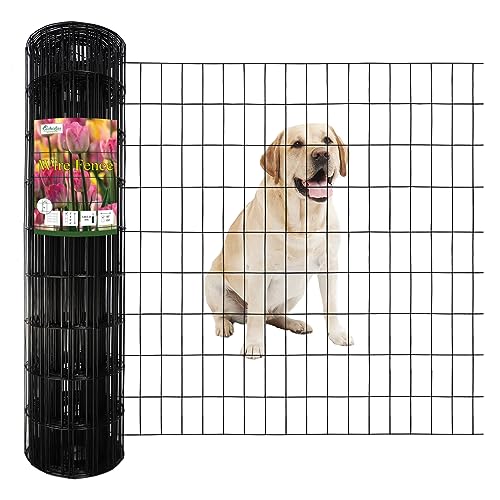 Black PVC Coated Welded Wire Fence 36" x 50' Roll, 2"x4" Mesh, 14 Gauge - color: Black, size: 2''x4'' 14GA 36''x50'