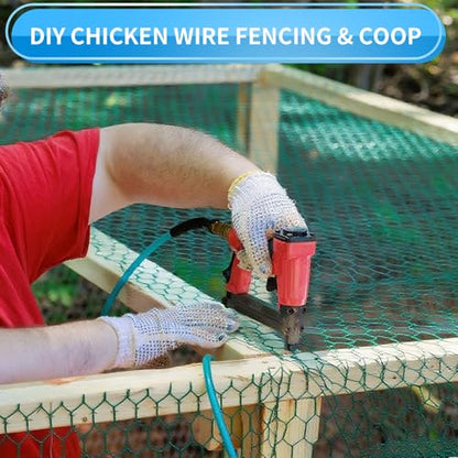 48'' x 150' Green Chicken Wire Fencing, 1 inch Chicken Wire and 19 Gauge Poultry Netting, Garden Mesh Fence Roll for Floral Arrangements/Crafts/Farm/Livestock/Pet Protection - size: Green /19 Gauge 48" x150'