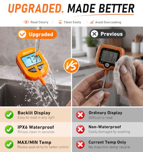 BOMATA Digital Meat Thermometer, 5" Probe, IPX6 Waterproof - size: 5"