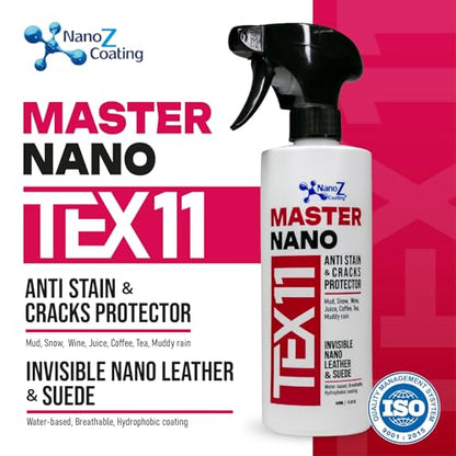 Eco-Friendly Nano Leather & Suede Protector Spray – Water-Based Hydrophobic Waterproof & Stain Repellent for Boots, Shoes, Jackets, Bags, Furniture & Car Seats – Invisible Protection (13.52 fl.oz) - size: 400 ml