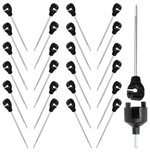 Electric Fencing Premium Stand Off/Long Arm Multi Purpose Insulator for Polywire/Polytape/Rope/Wire PK25 - size: PK25
