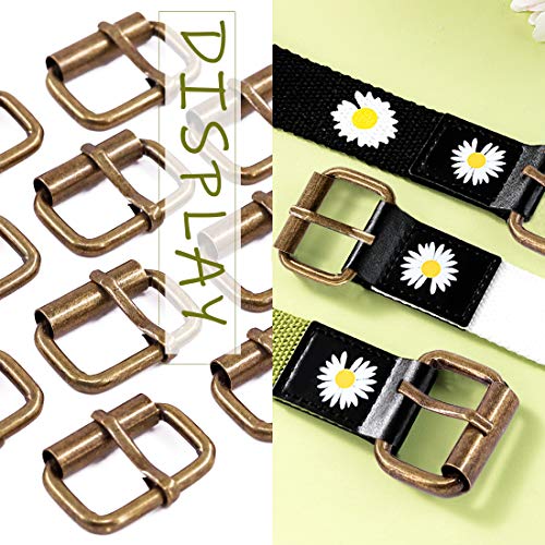 Swpeet 60Pcs 1 Inch / 25mm Heavy Duty Metal Ring Buckle Webbing Belts - color: Bronze, style: Metal Roller Buckles