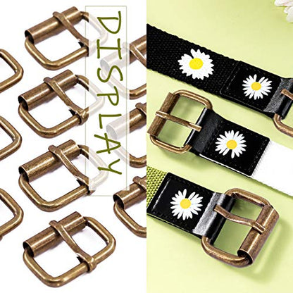 Swpeet 60Pcs 1 Inch / 25mm Heavy Duty Metal Ring Buckle Webbing Belts - color: Bronze, style: Metal Roller Buckles