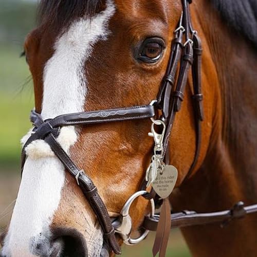 Protect This Rider and The Horse She Rode in On-Saddle Charm, Saddle Heart Charm, Equestrian Riding Gift,Horse Lovers Gifts - color: she