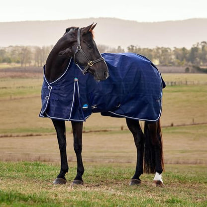 WeatherBeeta ComFiTec Prelim Turnout 100g, Navy Embossed Plaid, 87" - size: 87"