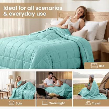 downluxe King Size Blanket with Satin Trim, Lightweight Down Alternative King Blanket for All Season, Machine Washable (Mint Green, 108 x 90 Inch) - color: Mint Green, size: King