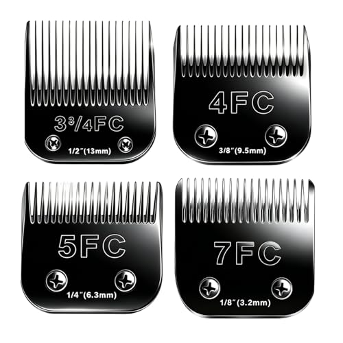 4PCS Dog Grooming Replacement Blade Compatible with Andis/Oster A5 - color: 3FC+4FC+5FC+7FC/Black