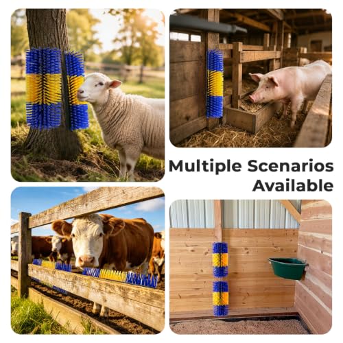 2 Packs Livestock Scratch Brush, Goats Brush Horse Scratching Post - color: Blue