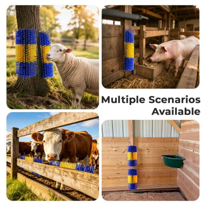 2 Packs Livestock Scratch Brush, Goats Brush Horse Scratching Post - color: Blue