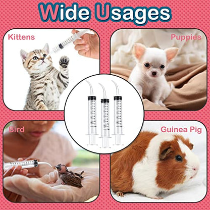 12 Pieces 12 ml Baby Birds Hand Feeding Syringes, Parrots Syringe Feeder