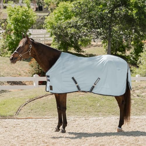 Equinavia Gard Horse Fly Sheet Nylon Mesh Equine Fly Sheet for Horses, Pony - color: Light Blue, size: 84 in