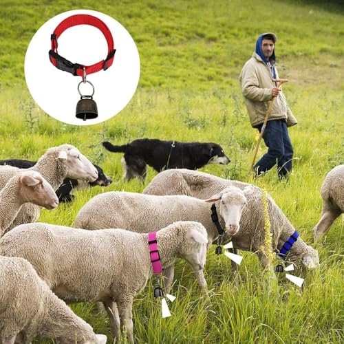 Goats Harness Reflective Portable Adjustable Goat Collar with Bell Quick Release Buckle Pet Collar Ranch(Black) - color: Black
