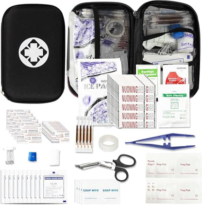 First Aid Kit 279PCS Car Home Camping Essentials Black Emergency Kit AMORNING - color: Black-279pcs