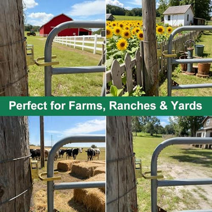 Gate Locks for Outdoor Fence - Instant Locking Gate Latch Rust-Resistant Steel One-Hand Install for Wood/Metal/Vinyl Gates (1 PC)
