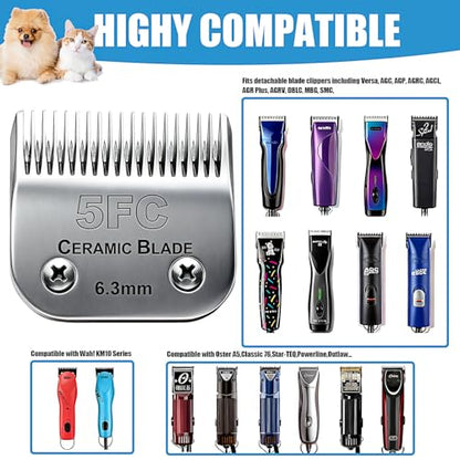 Dog Grooming Replacement Blades Compatible with Andis Dog Clipper - size: 5FC