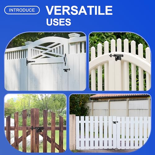 Slide Bolt Gate Latch, 2 Pack Heavy Duty Slide Latches | Thickened Steel, Black Powder Coated; Padlock Hole for Extra Security; for Wood Fence, Barn, Shed, Garden Gates - size: 2 Pack
