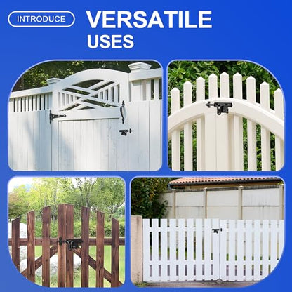 Slide Bolt Gate Latch, 2 Pack Heavy Duty Slide Latches | Thickened Steel, Black Powder Coated; Padlock Hole for Extra Security; for Wood Fence, Barn, Shed, Garden Gates - size: 2 Pack