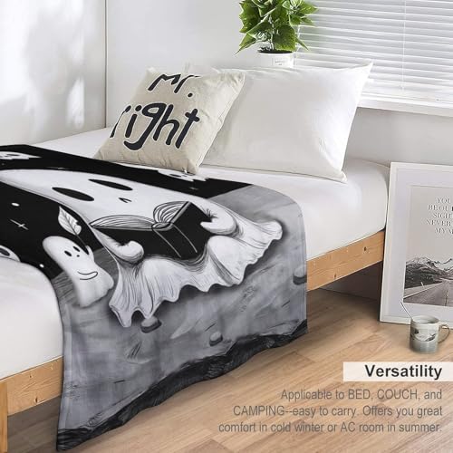 Cute Ghost Fleece Throw Blanket for Couch Adults Teens 40" X 50" - color: Ghost, size: 40x50 inch