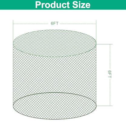 6x6 ft Round Bale Hay Net - Large Slow Feeder for Horses & Livestock, Knotless Design Slow Feeder Hay Nets, Fits 4x4ft 5x5ft 6x6ft Round & 3x3x8ft 4x4x8ft 5x5x8ft Square Bales (Green-Round) - color: Green-Round