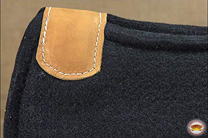 HILASON Western Wool Felt Horse Saddle Pad Black