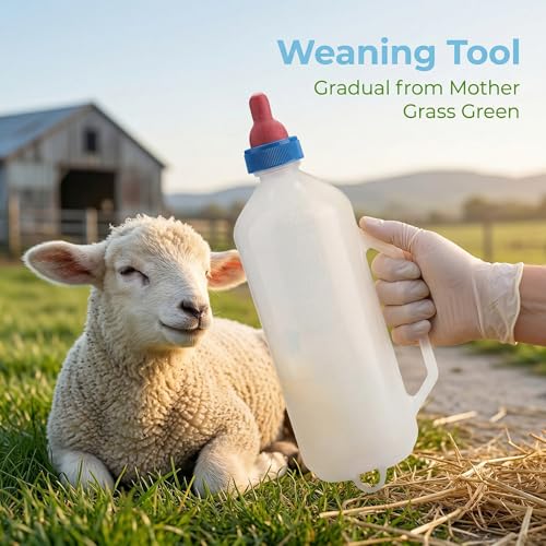 Goat Bottle, Feeding Bottle, Lamb Milk Bottle Portable, 1L Lamb Goat Milk Feeding Feeder Nursing Bottle with Handle Calf Bottle Baby Goat Supplies for Small Animal