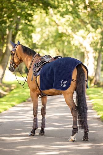 LeMieux Arika Clima-Tek Exercise Quarter Sheet - Horse Blanket - Navy - Large - size: Large