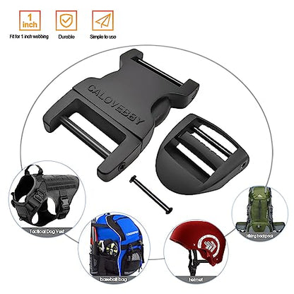 1" Buckle Quick Side Release Buckle,Adjustable No Sewing Clip,Plastic Replacement for Nylon Webbing Straps,Backpack Pack Belt - color: 4 Pcs 1 Inch