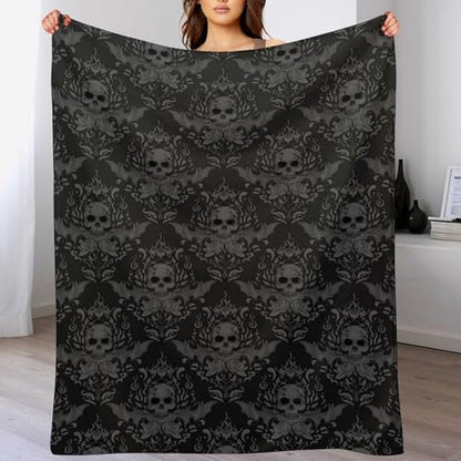 Gothic Skull Fleece Throw Blanket for Couch Adults Teens 40" X 50" - color: Gothic Skull, size: 40x50 inch