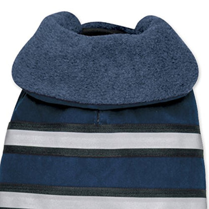 Casual Canine Fleece-Lined Reflective Dog Jacket for Safety, Blue - Medium - color: Navy, size: Medium