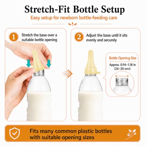 6-Pack Thicker Silicone Bottle-Feeding Nipples for Newborn Livestock