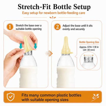 6-Pack Thicker Silicone Bottle-Feeding Nipples for Newborn Livestock