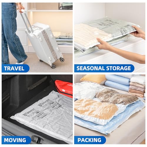 TAILI 8 Pack Vacuum Storage Bags, Jumbo Size (31×40 inch), Cream - size: 8 Jumbo