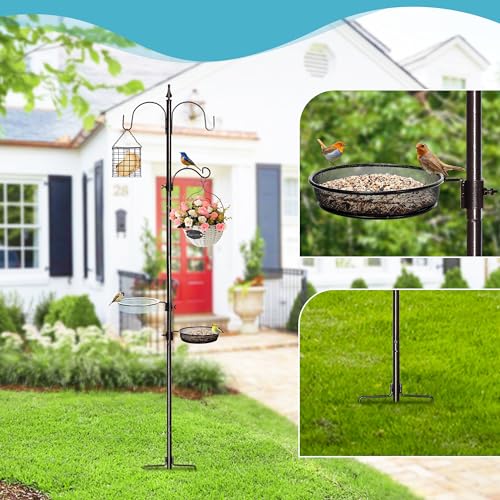 YINGYM Bird Feeder Stand Pole, 77 Inch Bird Feeding Station for Outside - size: 77 Inches without Squirrel Baffle