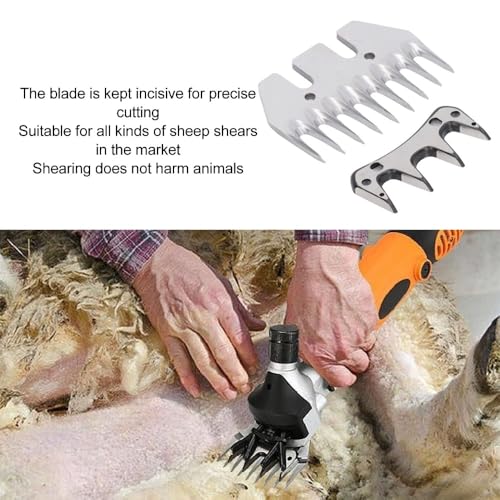 2 Pack 9-Tooth Electric Sheep Shears Replacement Blades, Straight High Carbon Steel Shear Blades for Thick Wool, Compatible with Most Electric Shears, Durable Design
