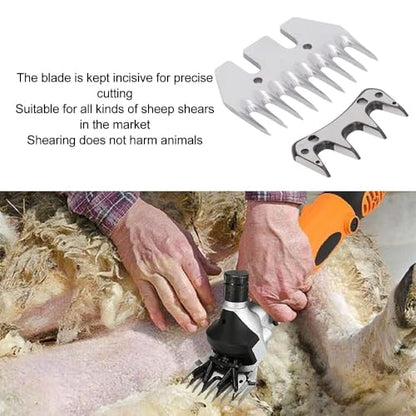 2 Pack 9-Tooth Electric Sheep Shears Replacement Blades, Straight High Carbon Steel Shear Blades for Thick Wool, Compatible with Most Electric Shears, Durable Design
