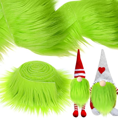 Tatuo 2 X 60 Inch Green Fake Fur Fabric for Crafts Sewing DIY - color: Green, size: 2 x 60 Inch