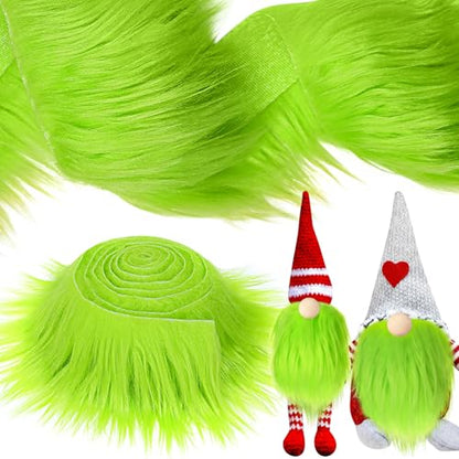Tatuo 2 X 60 Inch Green Fake Fur Fabric for Crafts Sewing DIY - color: Green, size: 2 x 60 Inch