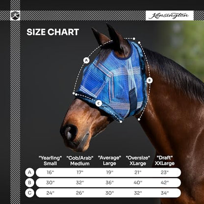 Kensington Protective Products Horse Fly MASK with Fleece Trim, Atlantis, Large - color: 2021 - Atlantis