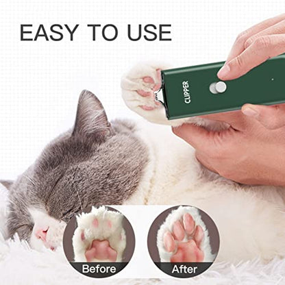 Dog Cat Home Hair Waterproof Clipper Portable Pet Shaver - color: Green+narrow Blade