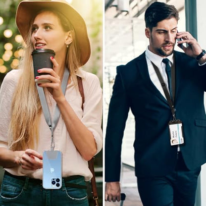 CACOE Phone Lanyard, Black+Gray, 2 Pack - color: Black+gray, size: 21.65"