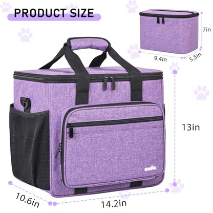 GMAK Pet Grooming Bag,Pet Hair Clipper Organizer Grooming Bag for Equipment - color: Purple