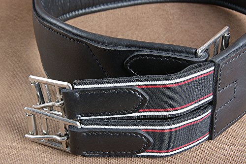 HILASON Padded Leather Horse English Saddle Girth Cinch Roller Buckles | Strap for Horses Back Western - size: 46"