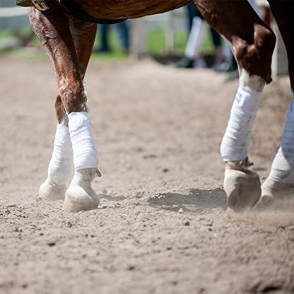 Horse Polo Wraps 2.5m Equestrian Leg Bandage Wrap Set of 4 Packs - color: White - 2.5m