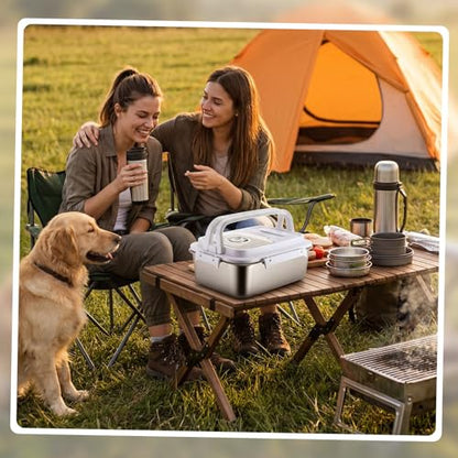 2 Pack Stainless Steel Pet Food Container with Scoop, 7.5 L/16.5 lb Small Airtight Metal Treat Storage Bin Cat Puppy Dog Food Storage Container for Dry Dog Cat, Bird Seed, Keep Fresh
